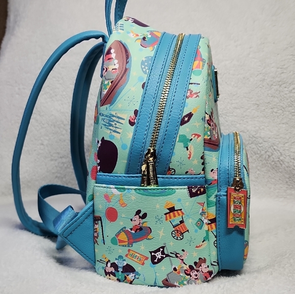 Disney Blue Mini Backpack with Cartoon Pattern - Picture 3 of 8